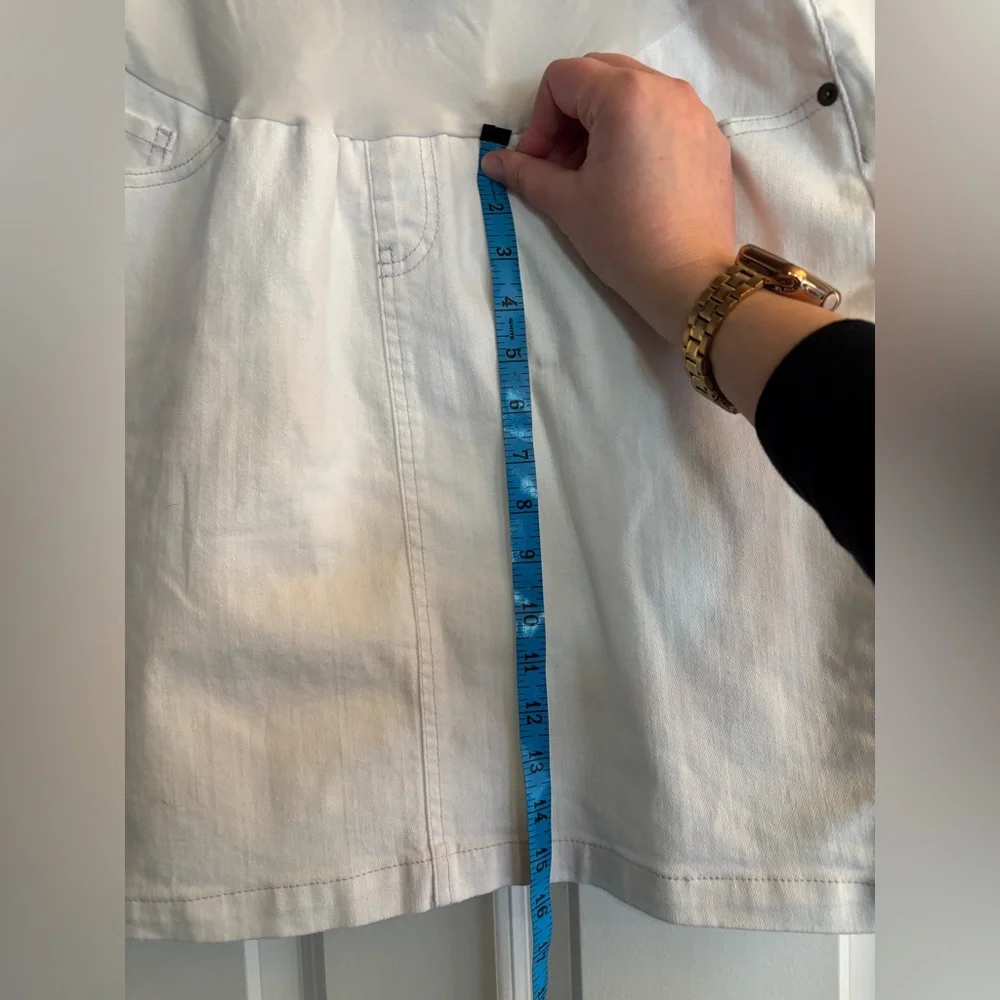 Pea in the Pod Maternity White Jean Skirt, size Large - Picture 7 of 10